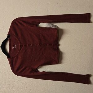 NWT, Urban Outfitters Out From Under Cropped Button Cardigan | Small, Burgundy